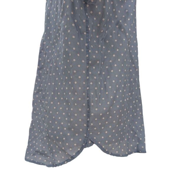 Trovata Birds Of Paradis Polka Dot Blouse Bell Flare Women's Size M Light Blue - Picture 6 of 10